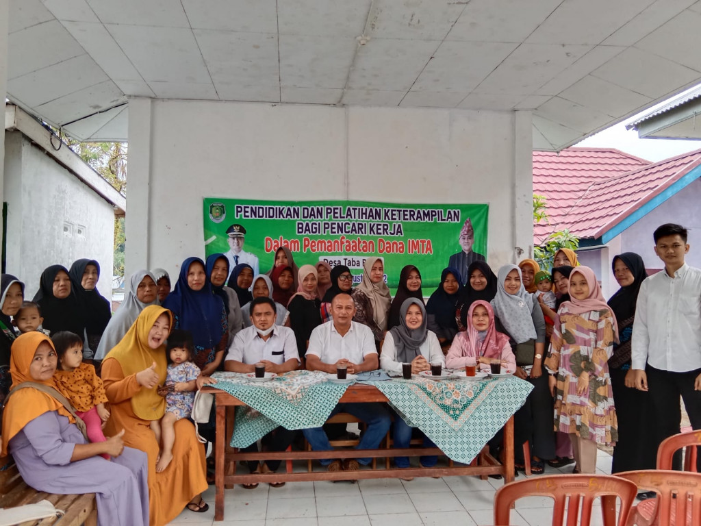 Kegiatan Pelatihan dan Keterampilan bagi Pencari Kerja dalam Pemanfaatan Dana IMTA  di Desa Taba Baru